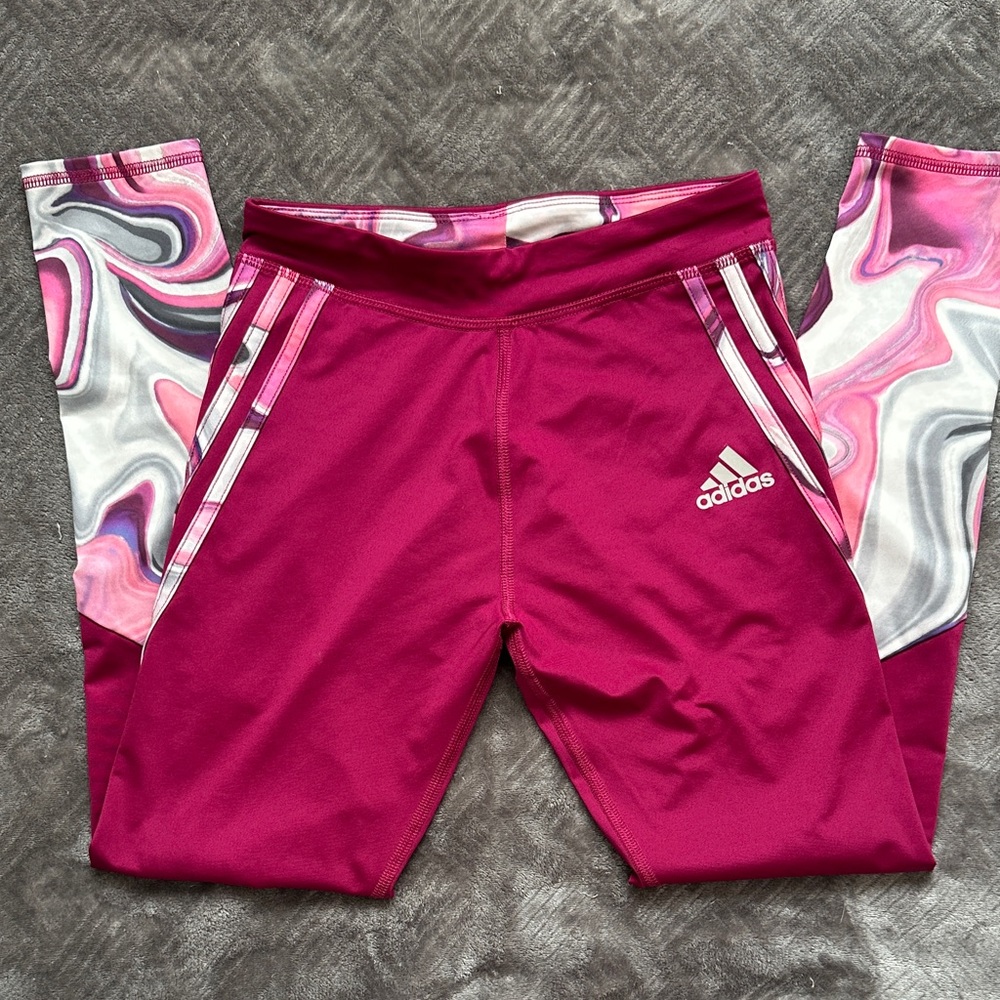 Adidas Kids Magenta and Swirl Leggings